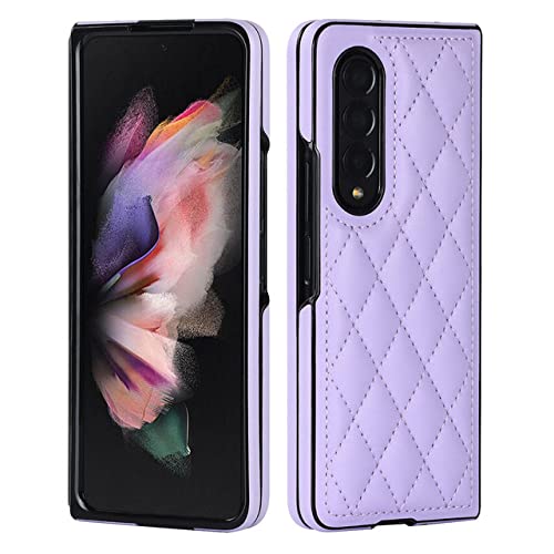 Coque antichoc Samsung Z Flip 3 en cuir rhombus pour éviter les rayures de l'objectif