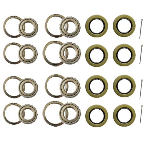 Tiulgoge 4-Sets 5,200-6,000 lbs.Axles Trailer Wheel Hub Kit,25580/25520 LM67048/LM67010 with Grease Seal 10-36 and 10-10 for EZ Lube Axle. -  T-25580/LM67048-04