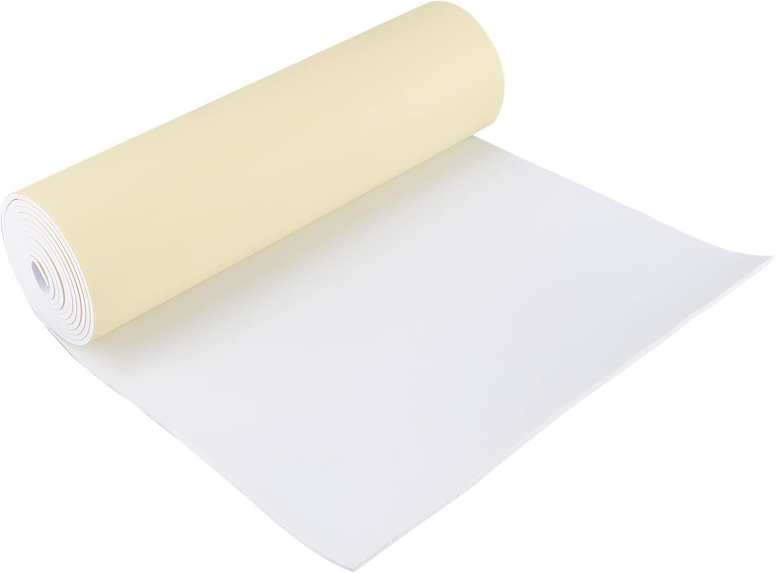 BENECREAT 2mx30cm White Self-Adhesive EVA Foam Roll, 3mm Thick Sticky Upholstery Foam Sheets for Scrapbooking Crafts, Cosplay Model, Cushion Furniture, Gap Filling, Packing