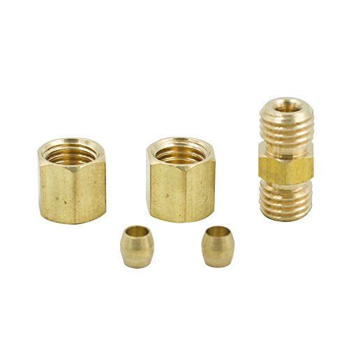 Legines Brass Compression Tube Fitting, Union, 3/8" Od X 3/8" Od, Pack Of 2 #TOP1