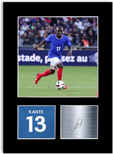 LJW Prints Photo dédicacée du joueur de football N'Golo Kanté pour les fans et supporters de France