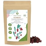 IDDA Herbal Arándanos Rojos Orgánicos Deshidratados 500g, Ligeramente Endulzados con Jugo de Fruta