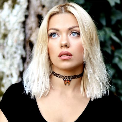 Black Tattoo Choker Necklace for Women Charm Handmade Bohemian Lace Butterfly Necklace Retro Gothic style Choker Necklace 80s 90s Jewelry Accessory2