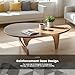 Solid Wooden Modern Triangle Coffee Table: Unique Funky Coffee Tables for Living Room, Oval Mid-Century Irregular Abstract Tea Tables for Patio Office Balcony Bedroom (Walnut, 33