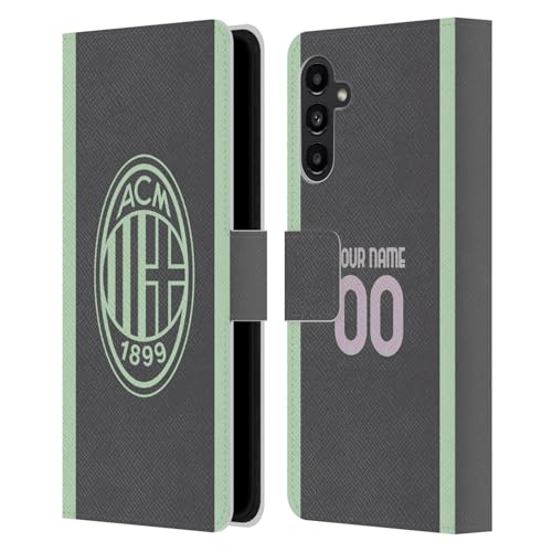 Coque Samsung Galaxy A13 5G AC Milan en cuir premium, étui portefeuille au design personnalisé
