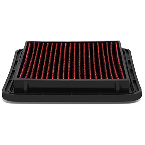 DNA Motoring AFPN-023-RD Clean Air Washable Drop In Panel Air Filter Enhance Engine Performance Power & Acceleration Improve [Compatible with 05-17 Subaru Legacy Outback WRX/STI]