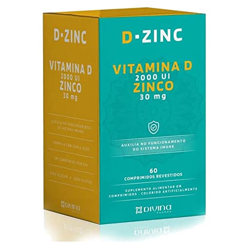 Divina Pharma D-Zinc - Vitamina D 2.000Ui + Zinco 30Mg X 30 Comprimidos