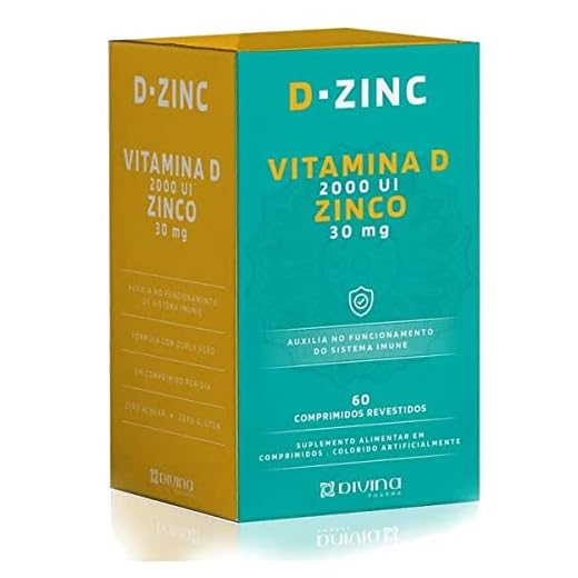 Divina Pharma D-Zinc - Vitamina D 2.000Ui + Zinco 30Mg X 30 Comprimidos