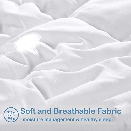 All Season Comforter King Size White,Cooling Duvet Insert for Night Sweats,Down Alternative Comforter, with 8 Corner Tabs,Winter Warm Thick, Hotel Collection Reversible Fluffy Hypoallergenic by CAIMOUR - Image 5