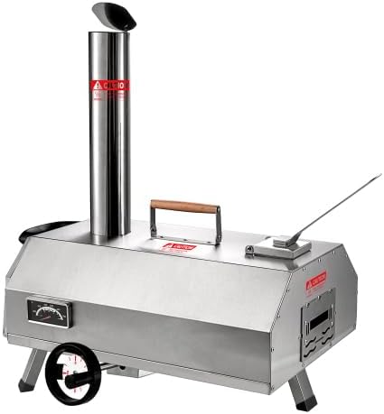Semi-Automatic 12 Outdoor Pizza Oven Portable Wood Fired Pizza Oven Outdoor Cooking Pizza Maker Portable Pizza Oven for Authentic Stone Baked Pizzas