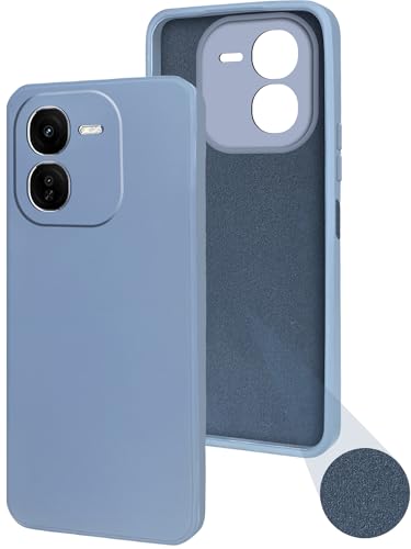 Image of Jkobi Back Cover Case for Vivo IQOO Z9x 5G (Matte Finish Silicone with Inside Fiber Cloth |Light Blue)