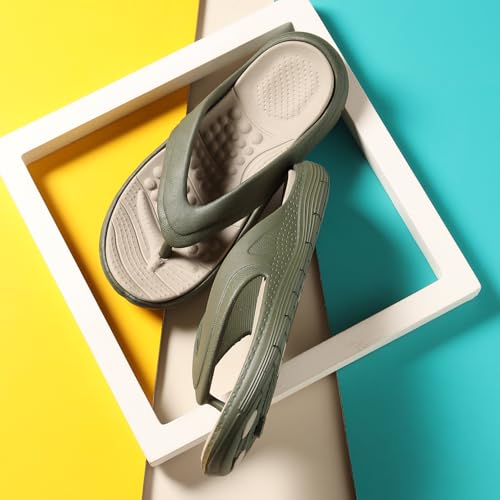 Image of YOHO Snugly Flip Flops for Men | Orthopedic Slippers & Relieving Acupressure | Waterproof Monsoon Footwear | Dual-Tone Design