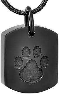 Minicremation Cremation Jewelry Urn Necklace for Ashes for Pet, Paw Print Memorial Ash