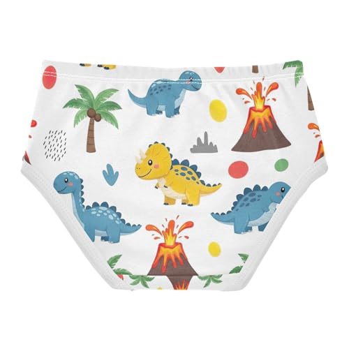 Toddler Panties, Cute Cartoon Dinosaurs Blue Cotton Girls Underwear, 2–8 Years2