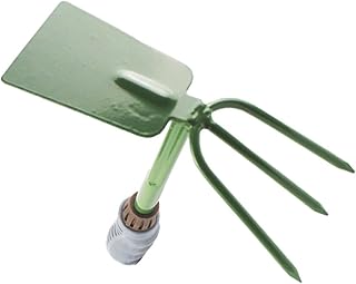 IWOWHERO Juego de Herramientas para Azada de Jardín Azada Y Cultivador de Doble Cara Cultivador Manual para Jardín Diseño Ergonómico Acero Inoxidable Tratado Térmicamente Color Verde