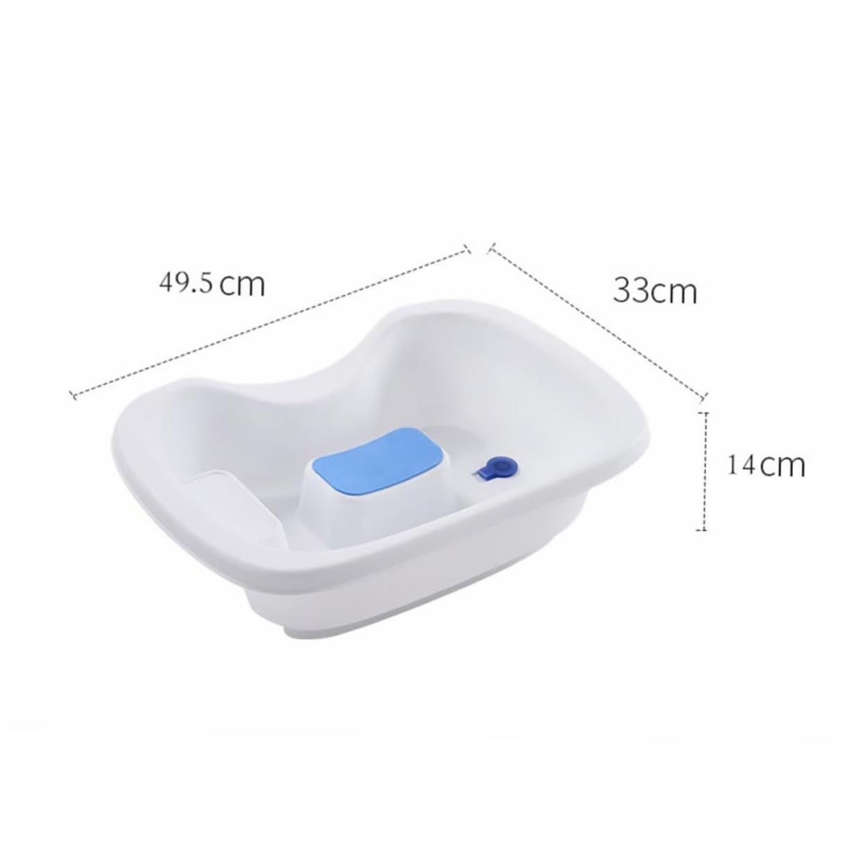 TOVINANNA 1pc Portable Shampoo Basin Ergonomic Hair Wash Bowl for Easy Hair Washing for Elderly and Pregnant Women Durable Plastic Sink with Temperature Sensing Water Plug