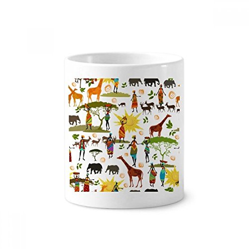 Porte-brosse à dents céramique savane africaine noire design animaux