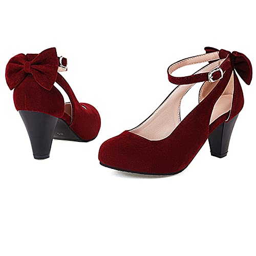 Gicoiz Mary Jane Block Heels Women Ankle Strap Classic Pumps3