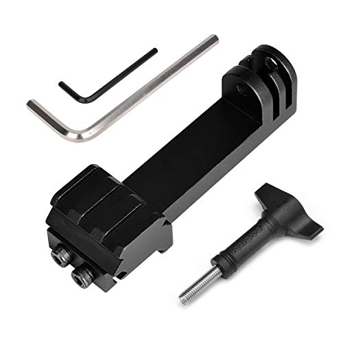 Universal Action Camera Gun Mount 2IN1 Picatinny Rail Mount Adapter Kit Compatible for Gopro Hero 8 7/6/5/4 Sony FDX HDR for Hunting Rifle Shotgun Pistol Carbine Airsoft Sports Camera Gun Rail Mount - Thumbnail 6