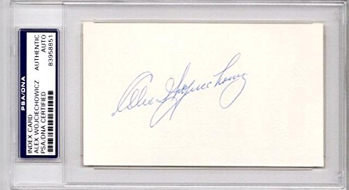 Alex Wojciechowicz Signed - Autographed Detroit Lions - Philadelphia Eagles 3x5 inch Index Card - College and Pro Football Hall of Fame - Deceased 1992 + PSA/DNA Authenticity - PSA Slabbed Holder -