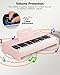 STRICH 37 Keys Kids Piano Keyboard, Mini Digital Piano for Kids, Volume Adjustable, Music Book, Wood Piano for 3+ Girls and Boys, Pink Color, SEK-37