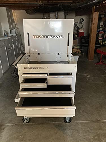 30 in. 5 Drawer White Mechanic's Cart