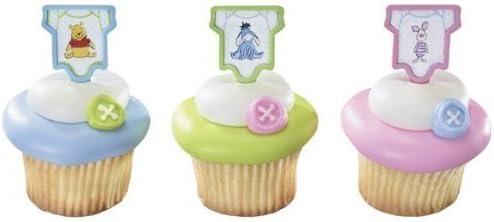 Winnie the Pooh, Piglet and Eeyore Polka Dot Baby Onesie Cupcake Picks - 12 ct by Bakery Supplies by Bakery Supplies