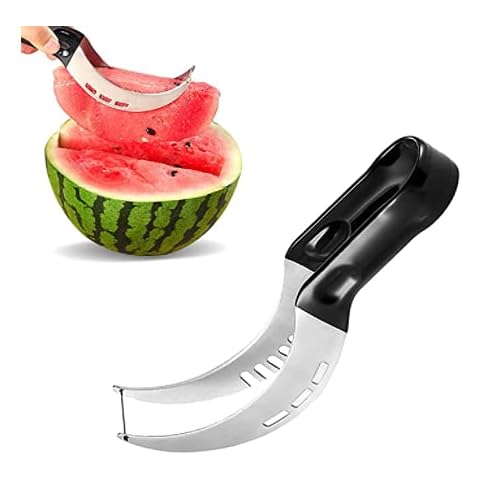 XiXiRan Watermelon knife, fruit cutter made of stainless steel, melon cutter with hook-shaped cutting blade, multifunctional fruit knife of papaya, dragon fruit, cantaloupe cutter Cover