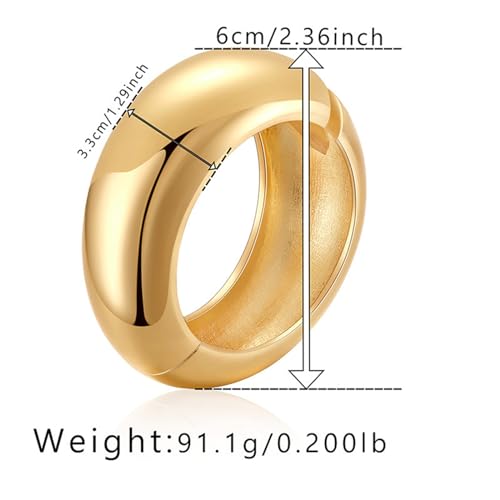 YBMYCM Chunky Gold Cuff Bracelet for Women Trendy Wide 18K Gold Bangle Bracelet Wrist Cuff Wrap Bracelet Minimalist Costume Jewelry4