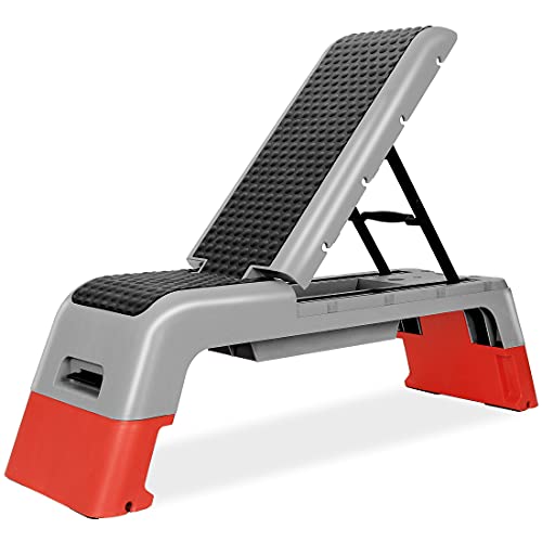 ANT MARCH Aerobic Deck Adjustable Workout Aerobic Stepper Step Bench Platform Adjustable Exercise Bench Fitness Deck Stepper for Exercise Home Gym Aerobic Step Incline Strength Training