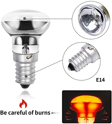 Bonlux 30W E14 R39 Lava Lamp Bulbs Dimmable R39 Spot Reflector Lights SES 240V Small Edison Screw Cap Bulb Warm White 2800K, 4 Pack