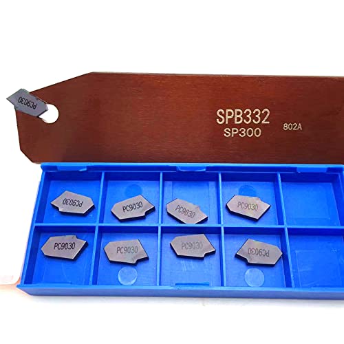 HADJIN SPB32-2 SPB32-3 SPB32-4 SPB26-2 SPB26-3 SPB26-4 +10 STÜCKE Einstecheinsätze SP200 SP300 SP400 Hartmetalleinsatz CNC SPB Schneidwerkzeug (Size : SPB26-2(SPB226), Color : SP200 NC3030)