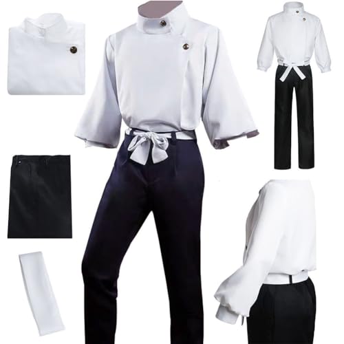 Oikawa Okkotsu Yuuta Cosplay Costume Okkotsu Yuuta Cosplay Outfit School Uniform Kimono Full Set(White,M)