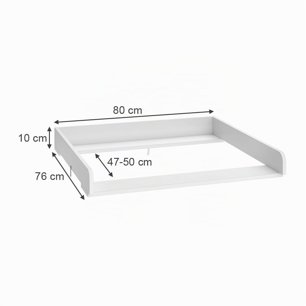 Vicco Mueble Cambiador Wicko, Blanco, 80 x 76 cm, para Usar como Cambiador en cómodas estándar