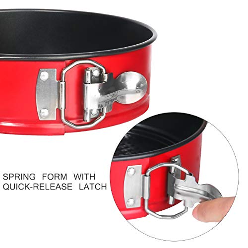 Springform Pan set, MCIRCO Nonstick Leakproof 3pcs(4"/7"/9") Cake Pan Bakeware Cheesecake Pan with 2pcs Icing Spatula and 3pcs Icing Smoother (Set of 8pcs)