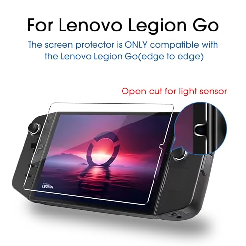 amFilm 2 Pack Upgrade Version Screen Protector for Lenovo Legion Go Handheld 2023, Tempered Glass, 8.8 inch Full Coverage, Transparent Ultra HD, Anti-Scratch, Anti-Fingerprint by amFilm - Image 2
