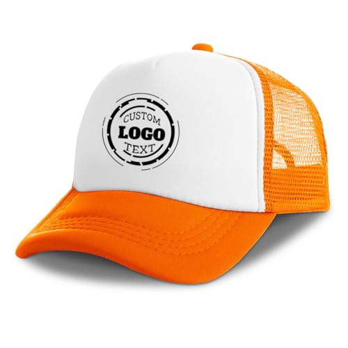 Customized Trucker Hats for Men Women Bulk Customized Cap Design Your Own Logo Text Image Custom Baseball Cap for Gifts Sports Orange Hat