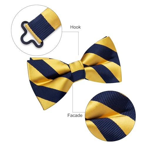Image of YourTies Bow Ties for Men Pretied Bowties Solid Color Satin Bow Tie Formal Business Tuxedo Wedding Party Prom