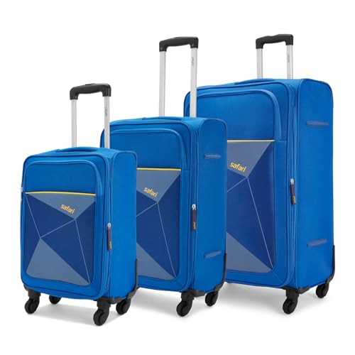 Safari Prisma Set of 3 55 Cms, 65 Cms & 75 Cms Small, Medium & Large Polyester Soft Sided 4...