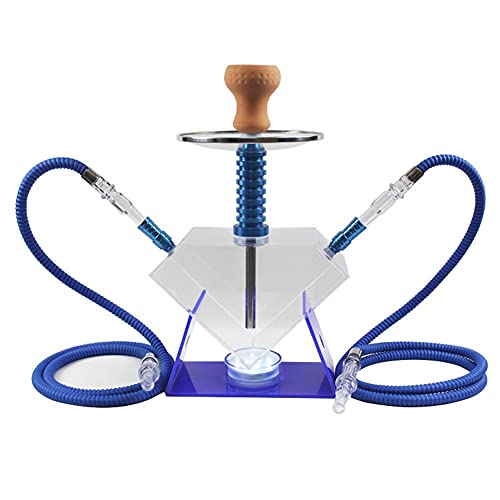 Rteanb Hookah Doble Pipe Hookah Hookah Double Bar Shisha Iluminado Hookah Acrílico para Better Shisha Hookah Fumar Disfrute, Adecuado para familias, Fiestas, restaurantes, Bares, Clubes Cover