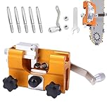 FLYTIN Universal Chainsaw Sharpener, Portable Handheld Chainsaw Sharpener Kit - Lightweight Design for Easy Use, Fast & Accurate Sharpening, Fits Most Chainsaw Models (Yellow)