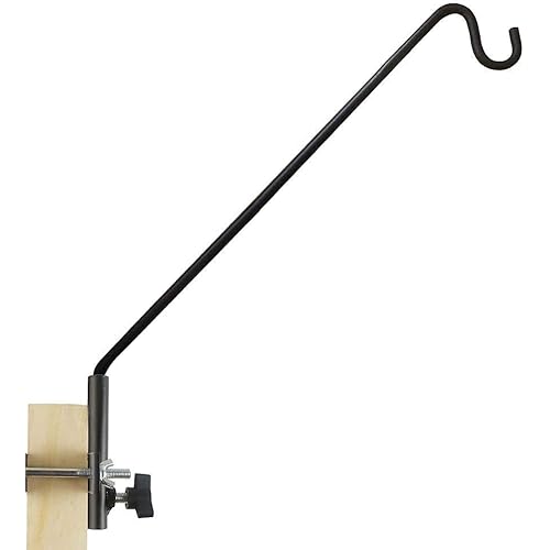 MIXXIDEA Extended Fence Deck Hook Rail Hook Heavy Duty Bird Feeder Hook, 360 Degree Rotary and Length Adjustable Plant Bracket for Bird Feeders, Planters, Suet Baskets, Lanterns, Wind Chimes and More