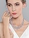 EVER FAITH Austrian Crystal Wedding Jewelry Cluster Flower Leaf Statement Choker Necklace Stud Earrings Set Clear Silver-Tone