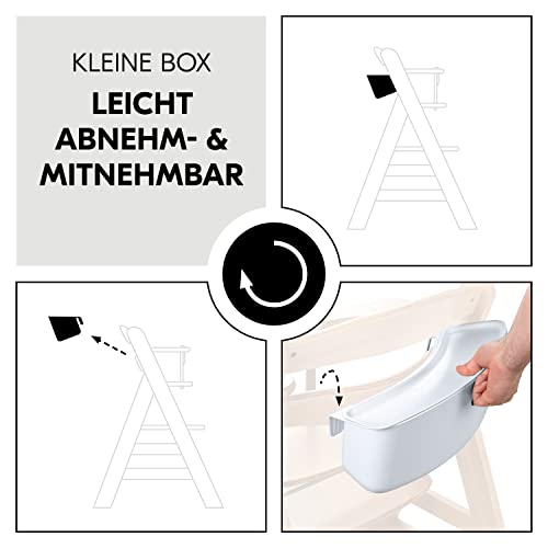 hauck Organizer Set, Weiß - Kompatibel mit Alpha+ & Beta+ Kinderhochstuhl, Großer Aufbewahrungskorb bis 5 kg & Kleine Hängebox mit Deckel bis 3 kg, Leicht Abwischbar