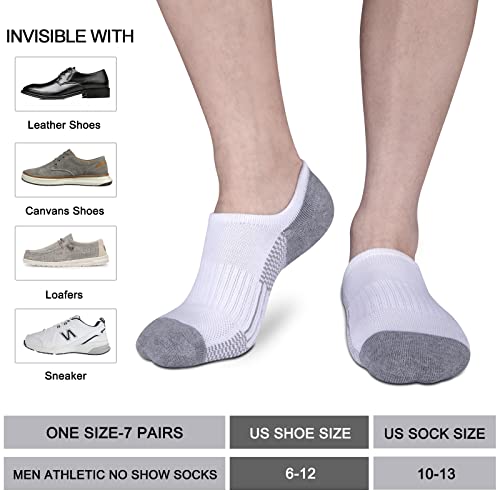 Heatuff No Show Cushioned Socks Men, Low Cut Athletic Socks for Men, Non Slip Inisible Socks(7 pairs).2