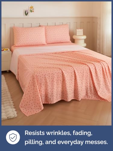 Image of Kids Full Size Strawberry Bed Sheets - 4 Piece Kids Strawberry Sheet Set - Sweet Fruity Bedding - Ultra-Soft, Cute & Cozy - Breathable & Machine Washable - Bed Set for Boys, Girls, Teens & Toddlers