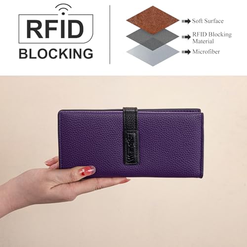 X Wrangler Slim Wallet Women Long Bifold Wallets Card Cases & Money Organizers Ladies Minimalist Wallet wtih Zipper Pocket3