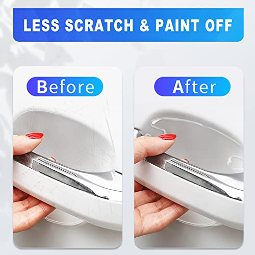 Insauto Car Door Handle Scratch Protector 12Pcs Transparent Universal Car Door Handle Protector Accessories Clear Door Bowl Paint Protection Film Waterproof Anti-Scratch Stickers Covers #TOP4