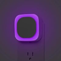 Vista 1 de Paquete de 2 lámparas nocturnas moradas, cuidado suave para los ojos con brillo suave regulable y reflexión indirecta, sensor automático