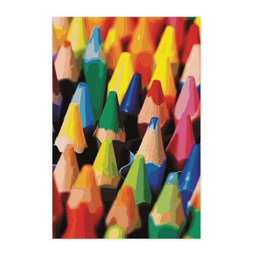Poster mural vintage crayons art mural adhésif pour salon et chambre